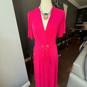 VENUS Pink Midi Dress